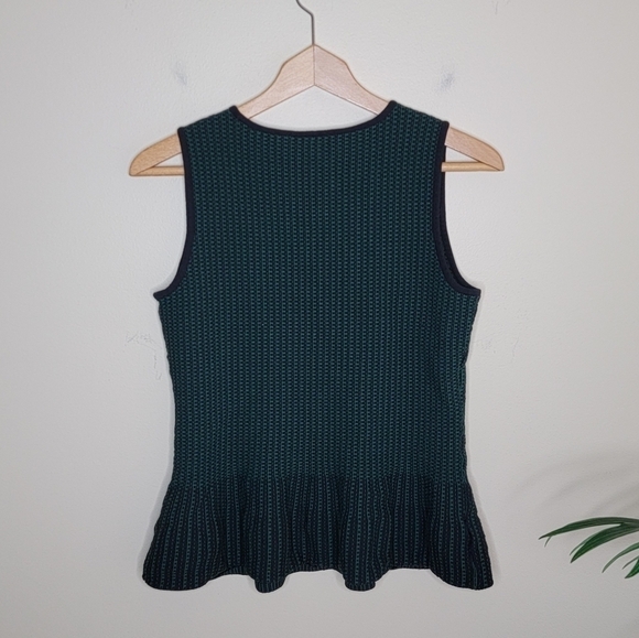 Ann Taylor | Petite Green Black Peplum Tank Top Size Medium petite MP - Picture 3 of 4